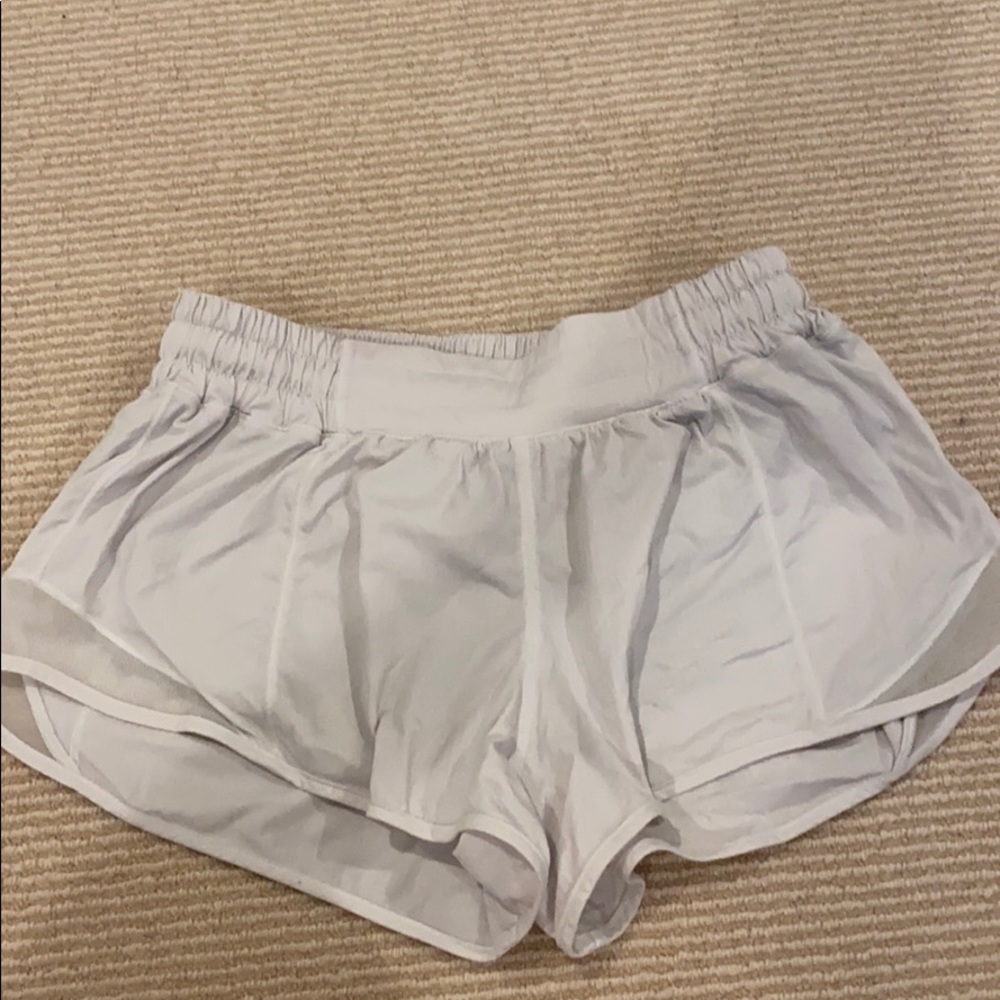 White lululemon hotty hot shorts